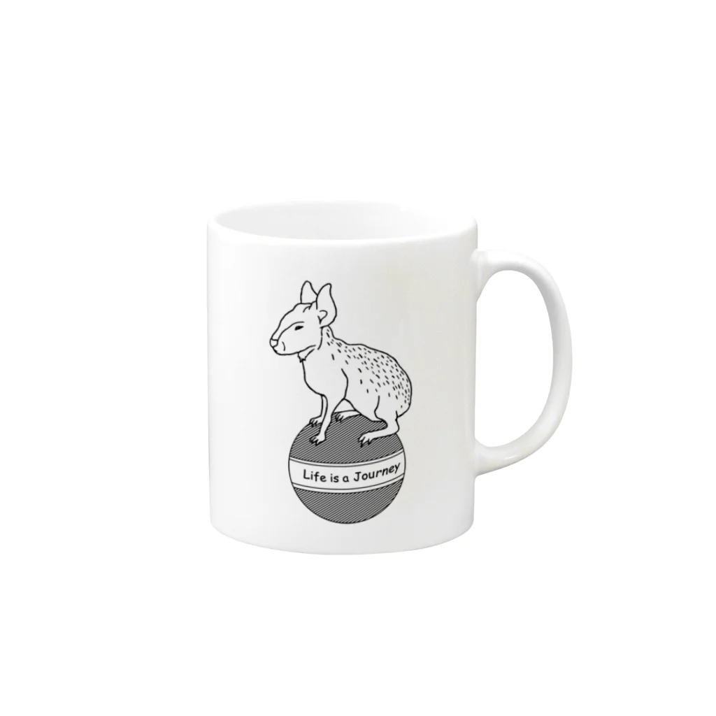 Aliviostaのマーラの旅 動物イラスト Mug :right side of the handle