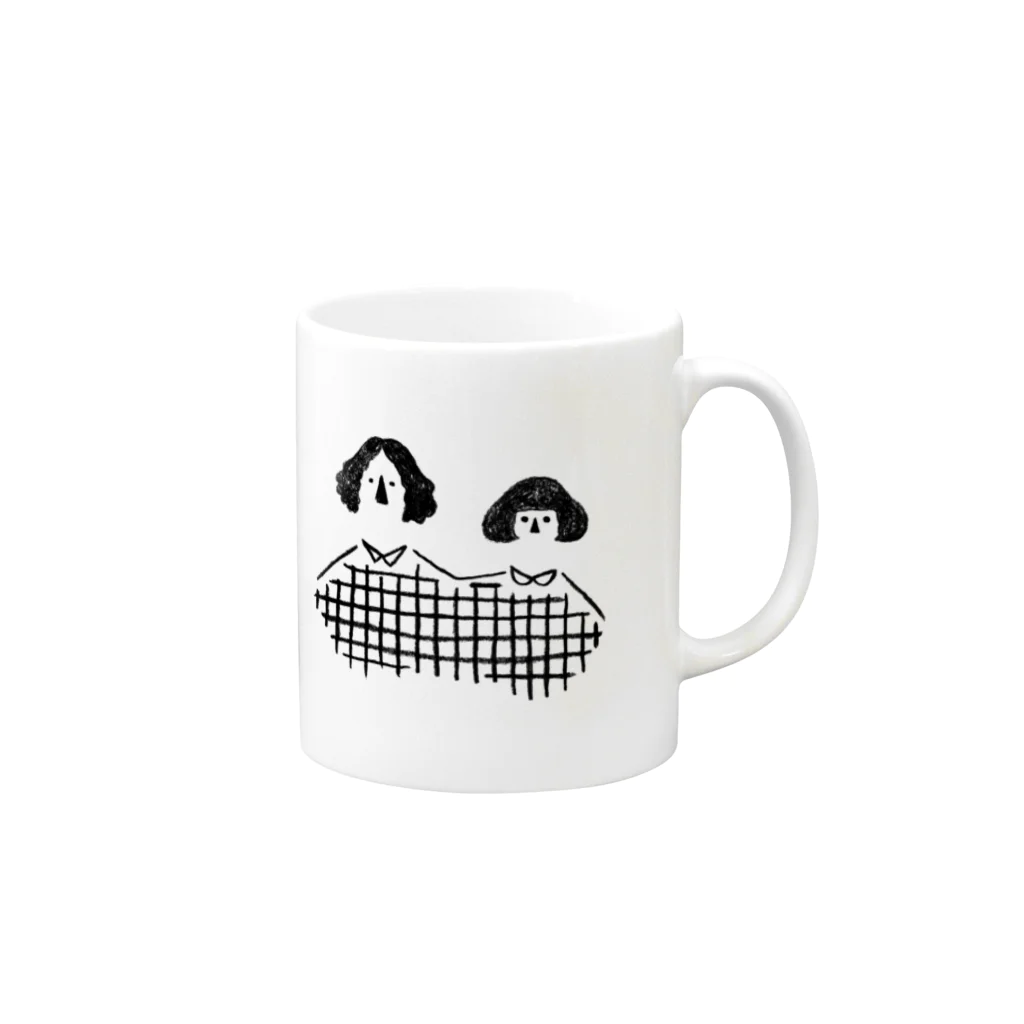 タカハシスグルの夫婦(black) Mug :right side of the handle