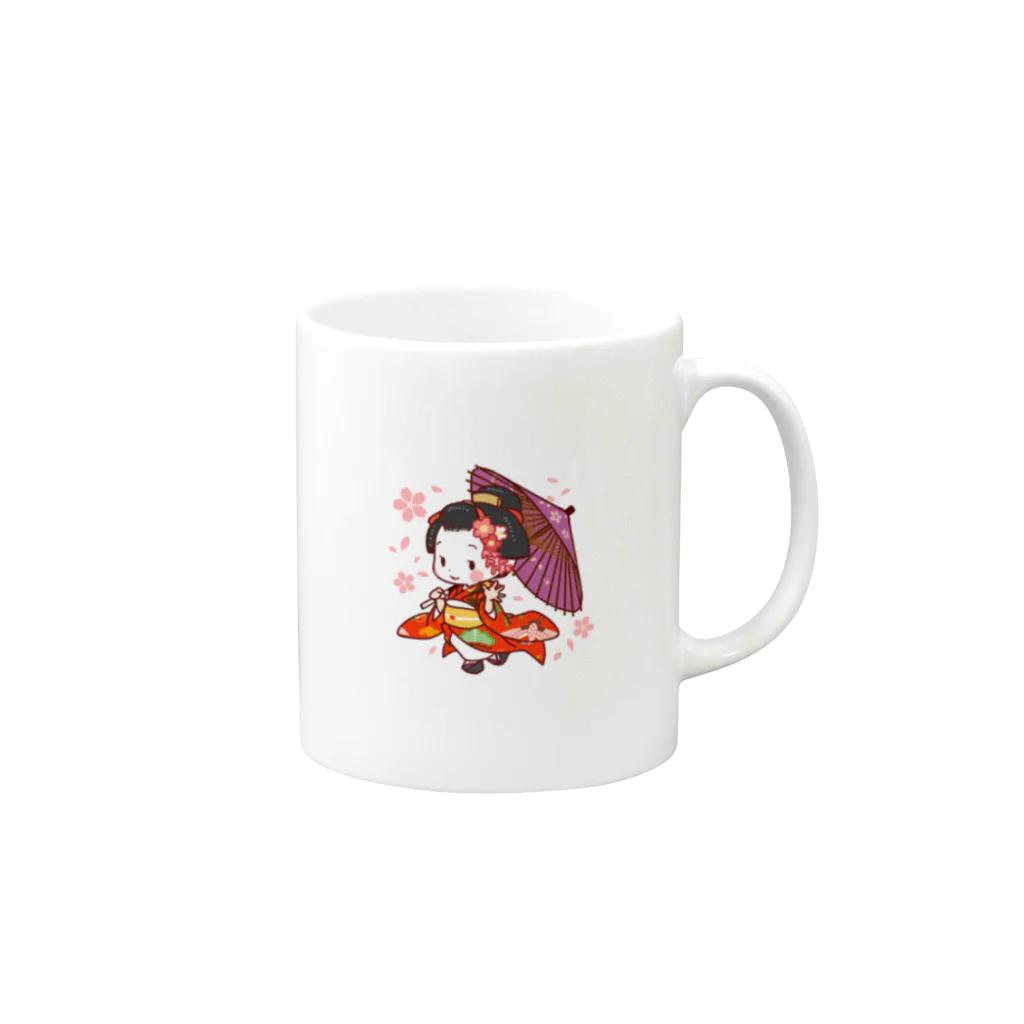 舞妓さんスタンプの舞妓さんスタンプ Mug :right side of the handle