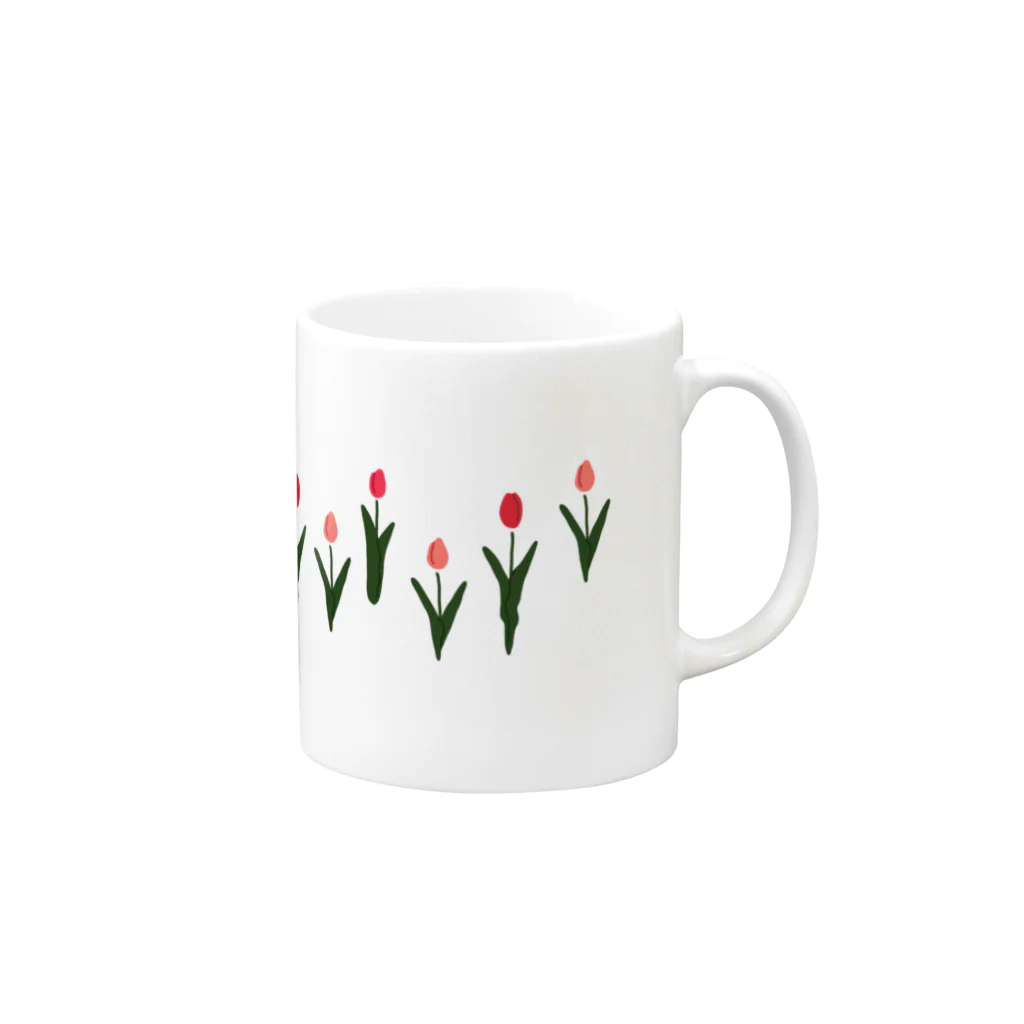 ▷            chiroruの🌷 tulip mug Mug :right side of the handle