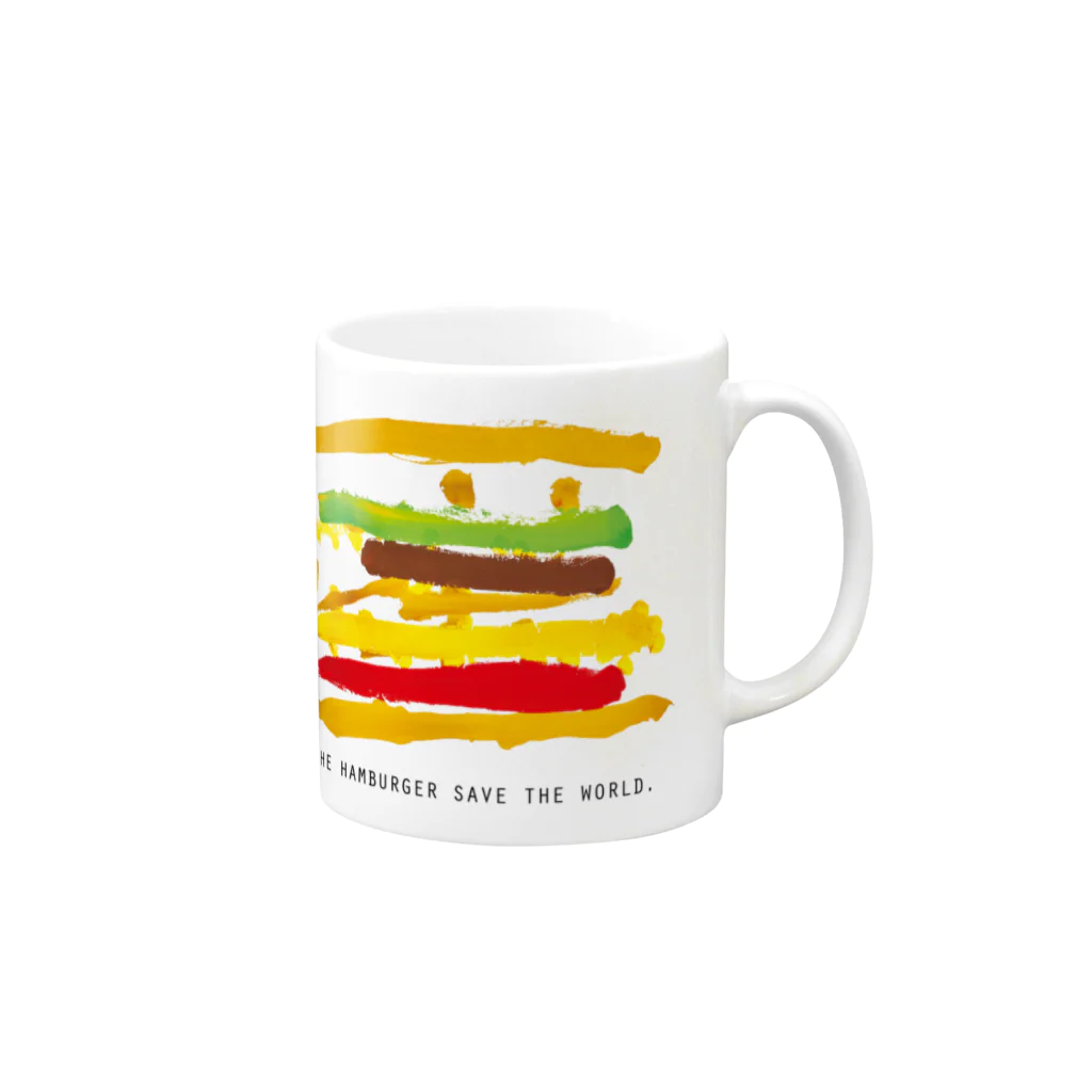 DUCKDESIGNのTHE HUMBERGER SAVE THE WORLD Mug :right side of the handle