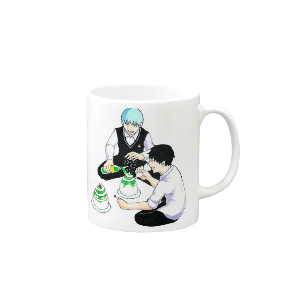 カキ氷BARのスノーボーイ Mug :right side of the handle