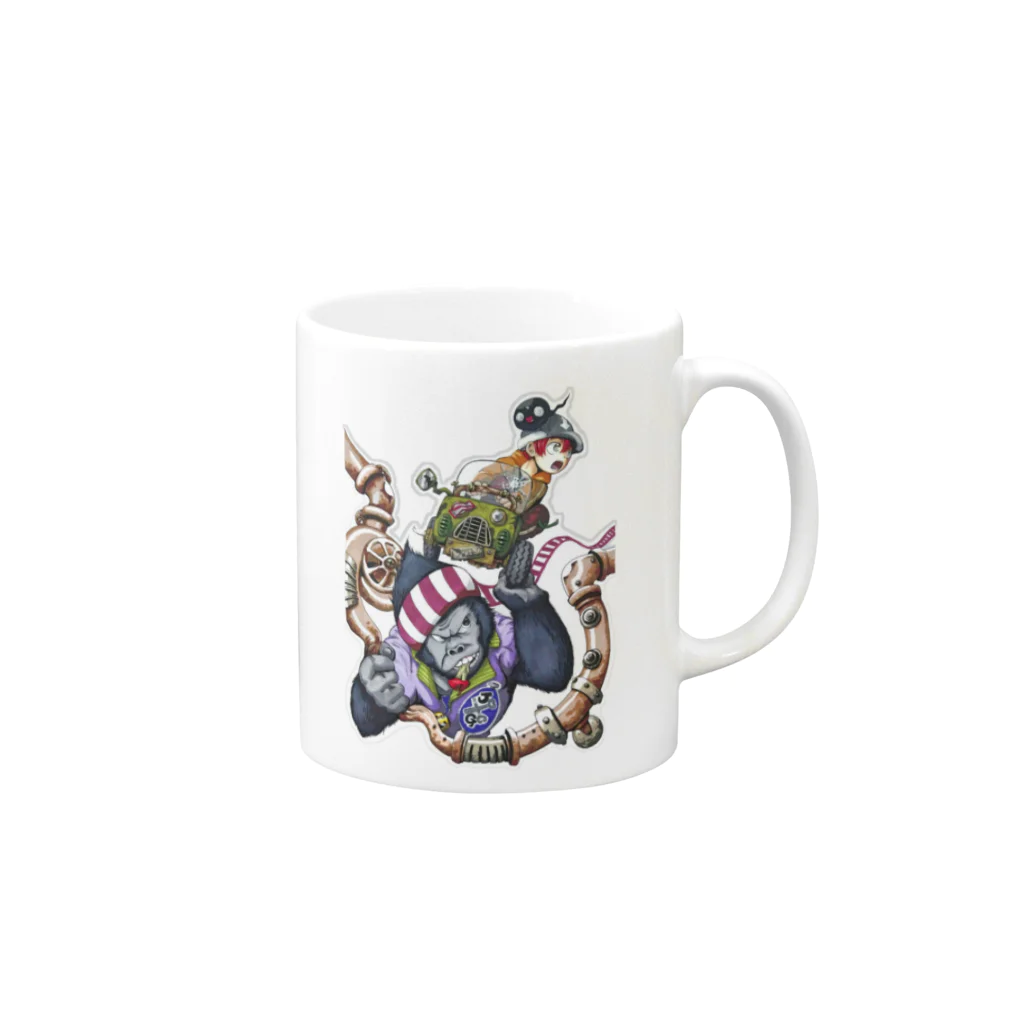 Love-tissueのGORILLA Mug :right side of the handle