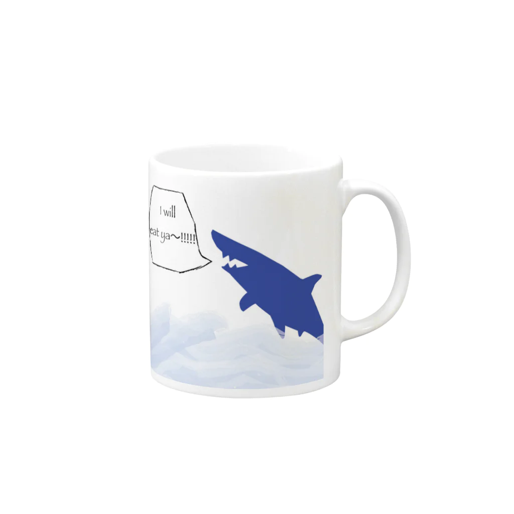 yu___02のshark Mug :right side of the handle