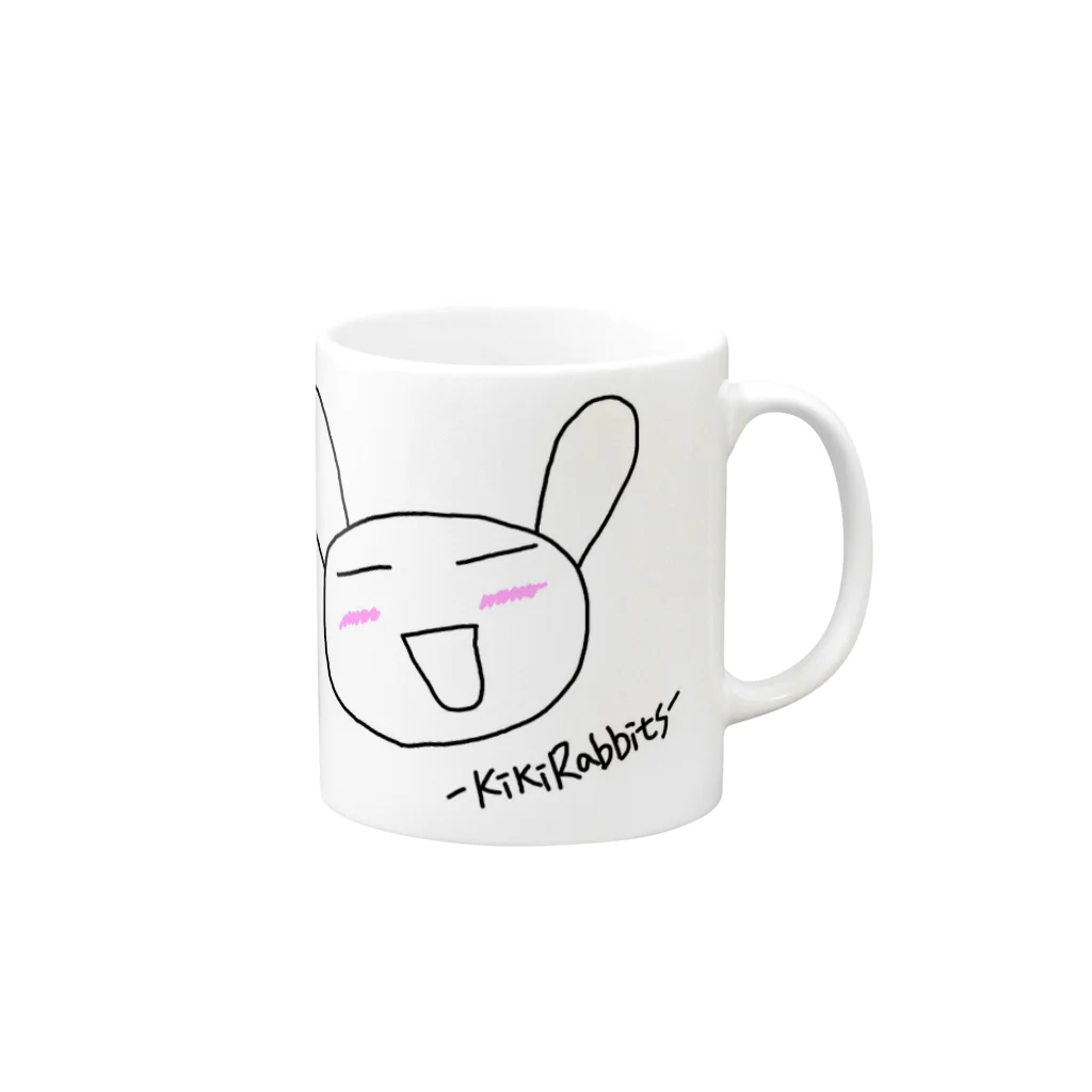 -kiki-@LINEスタンプ販売中のミニうさぎのキキお Mug :right side of the handle