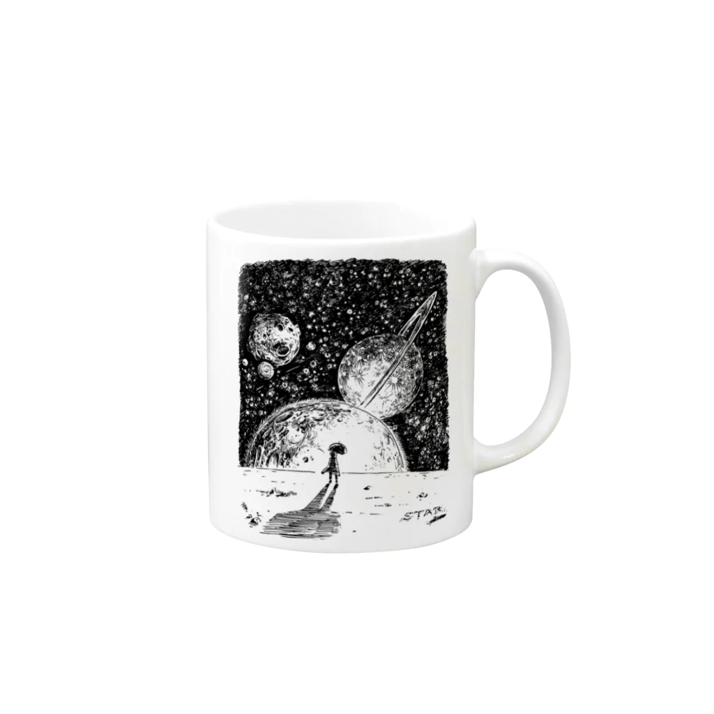 hearthead82のスペースジャーニー Mug :right side of the handle