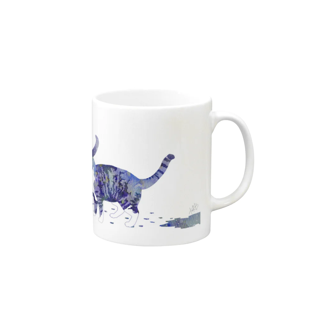 ヨシカワミノリの宇宙色ねこ Mug :right side of the handle