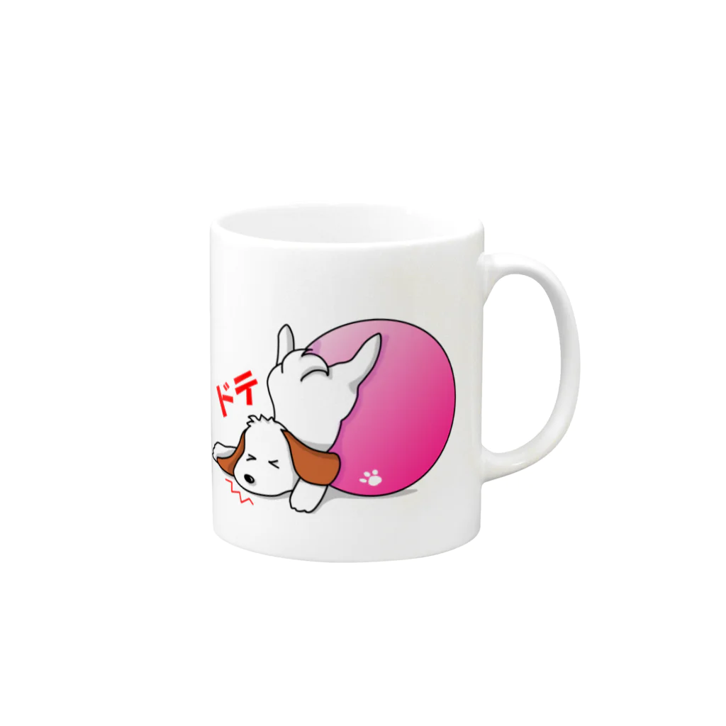 KENJI@LINEスタンプのひねくれワンコ Mug :right side of the handle