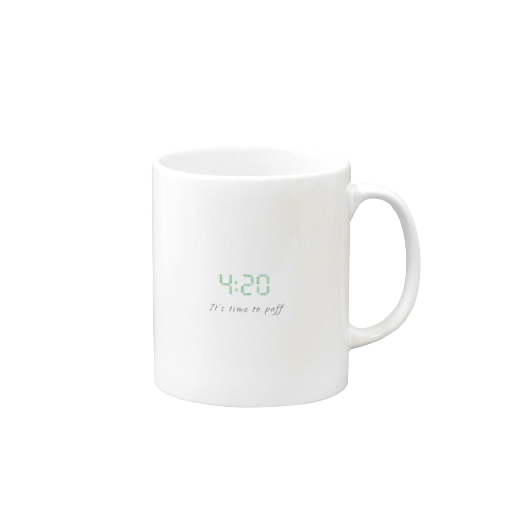 Plantyの420マリファナマグカップ ~It's time to puff~ /ティーカップ/大麻/マリファナ/コーヒーカップ Mug :right side of the handle