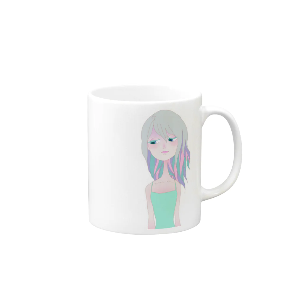 おく＠OKUの涼girl Mug :right side of the handle