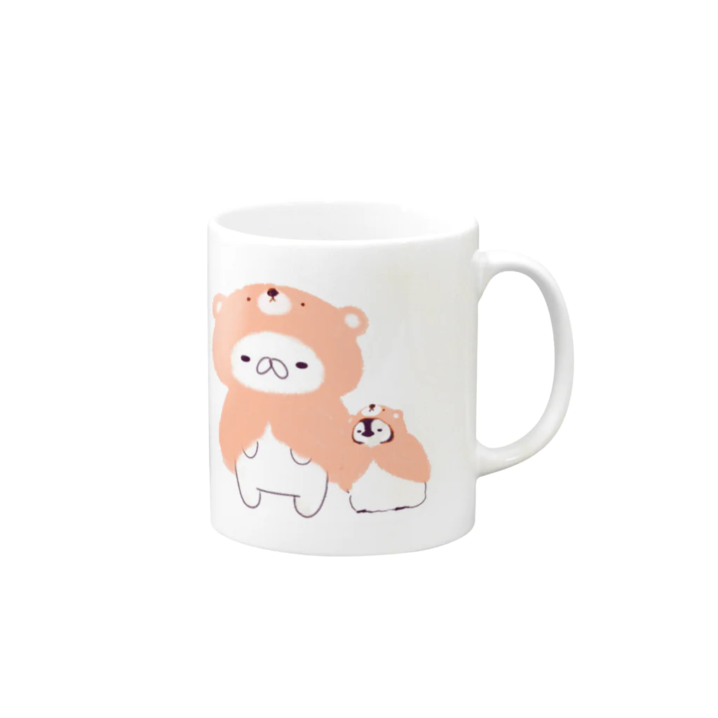 もじじのおねんね前のねこぺん Mug :right side of the handle