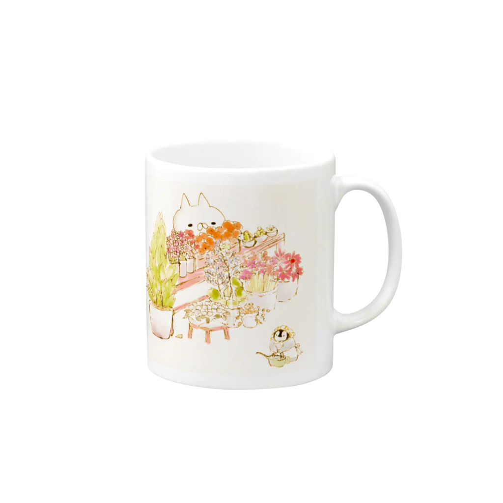 もじじの見守るねこくん Mug :right side of the handle