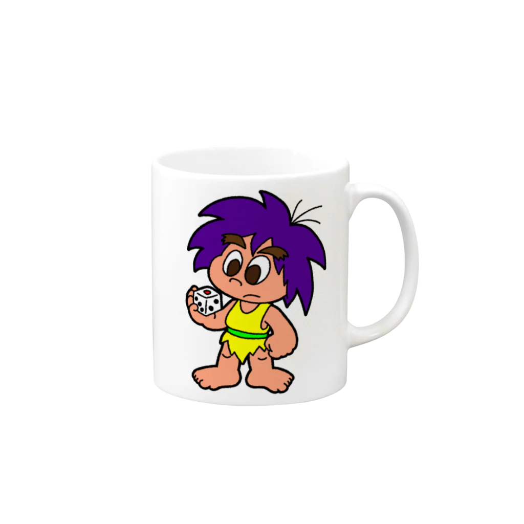 pantsdoragonのサイコロ原人 Mug :right side of the handle