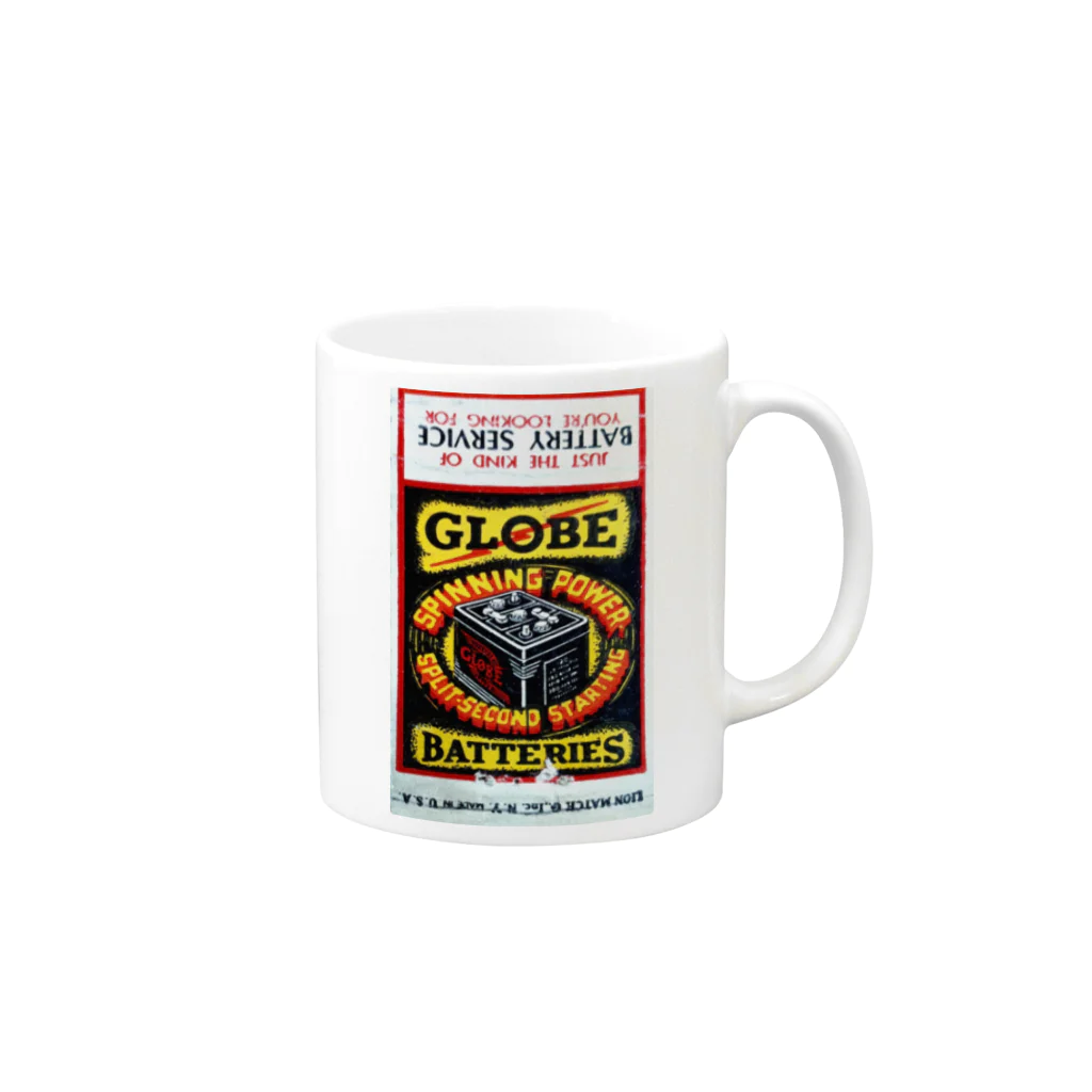 ★Rusteez★ by shop cocopariのGLOBE BATTERY Mug :right side of the handle