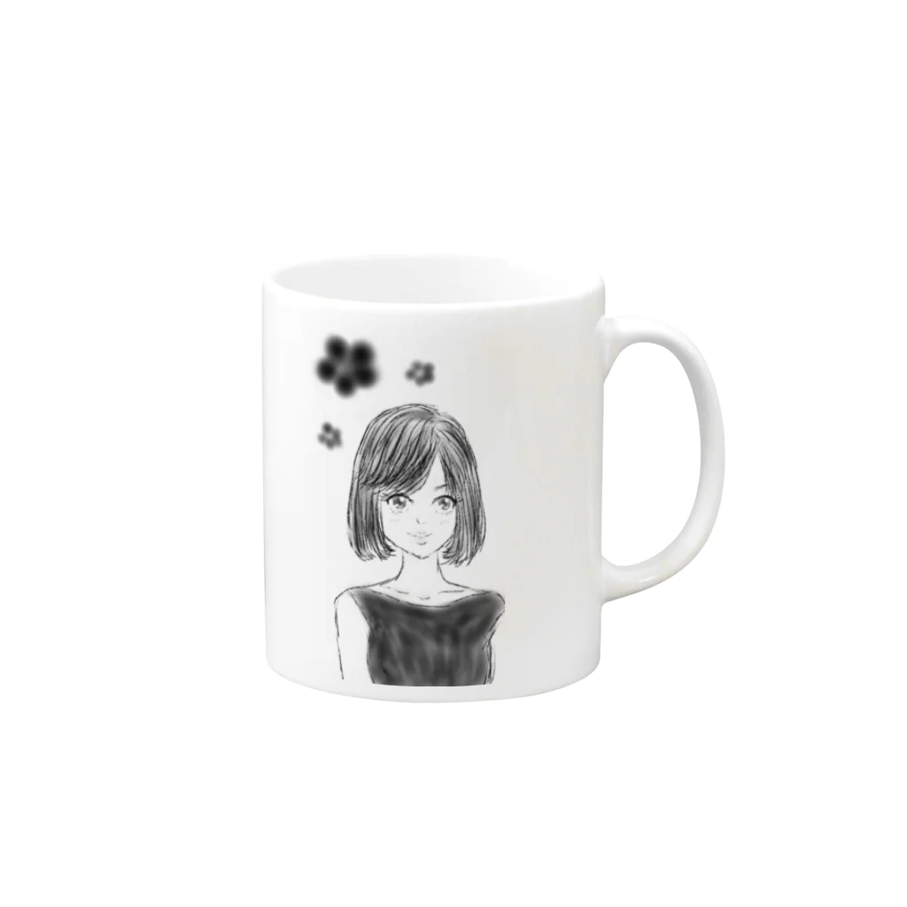 れーこの部屋のおちょぼ口girl♡ Mug :right side of the handle