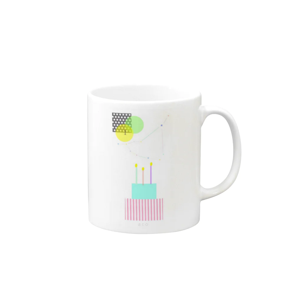 * aco   /  ayaの1月生まれ Mug :right side of the handle