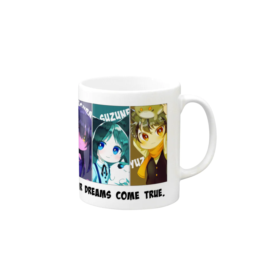 響雷レオふぃしゃるグッズしょっぷのシックス・ニャンズ　にんげんになるの。 Mug :right side of the handle