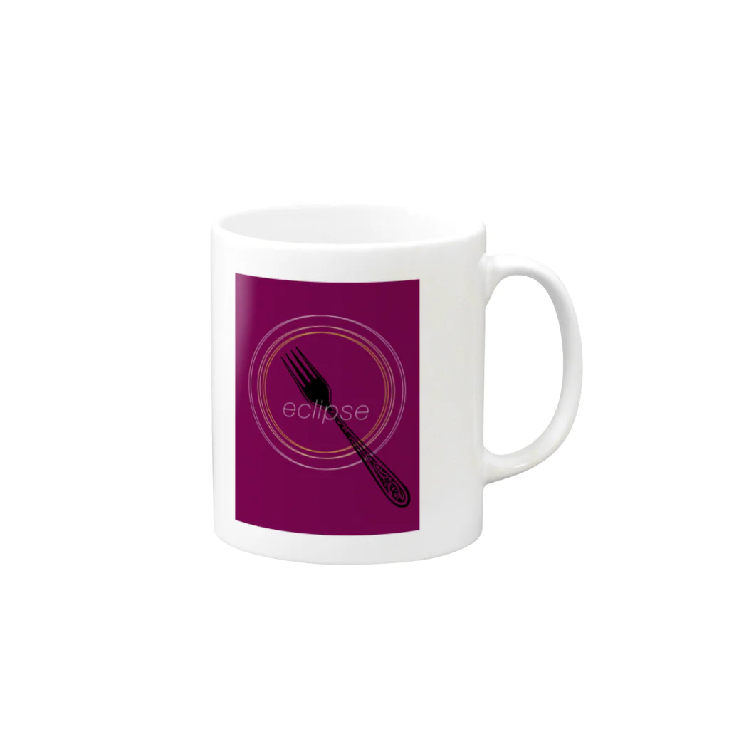 こゆきのeclipse purple Mug :right side of the handle