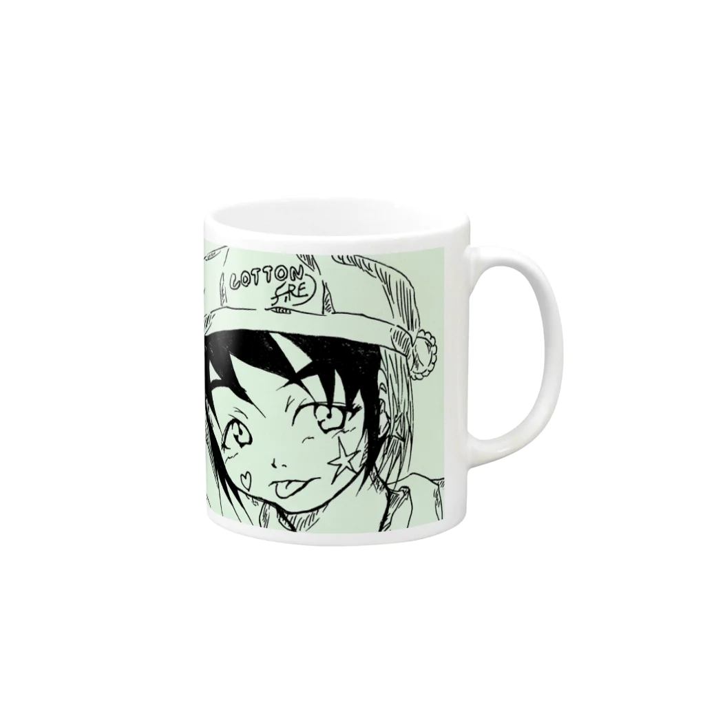 ぷらーなのWhite Pullerna シリーズ Mug :right side of the handle