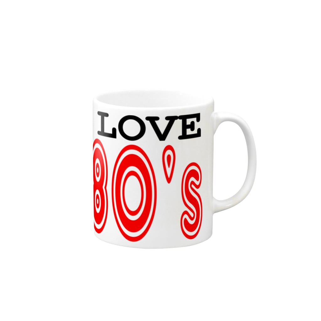 PY Kobo Pat's WorksのI LOVE THE 80's Mug :right side of the handle