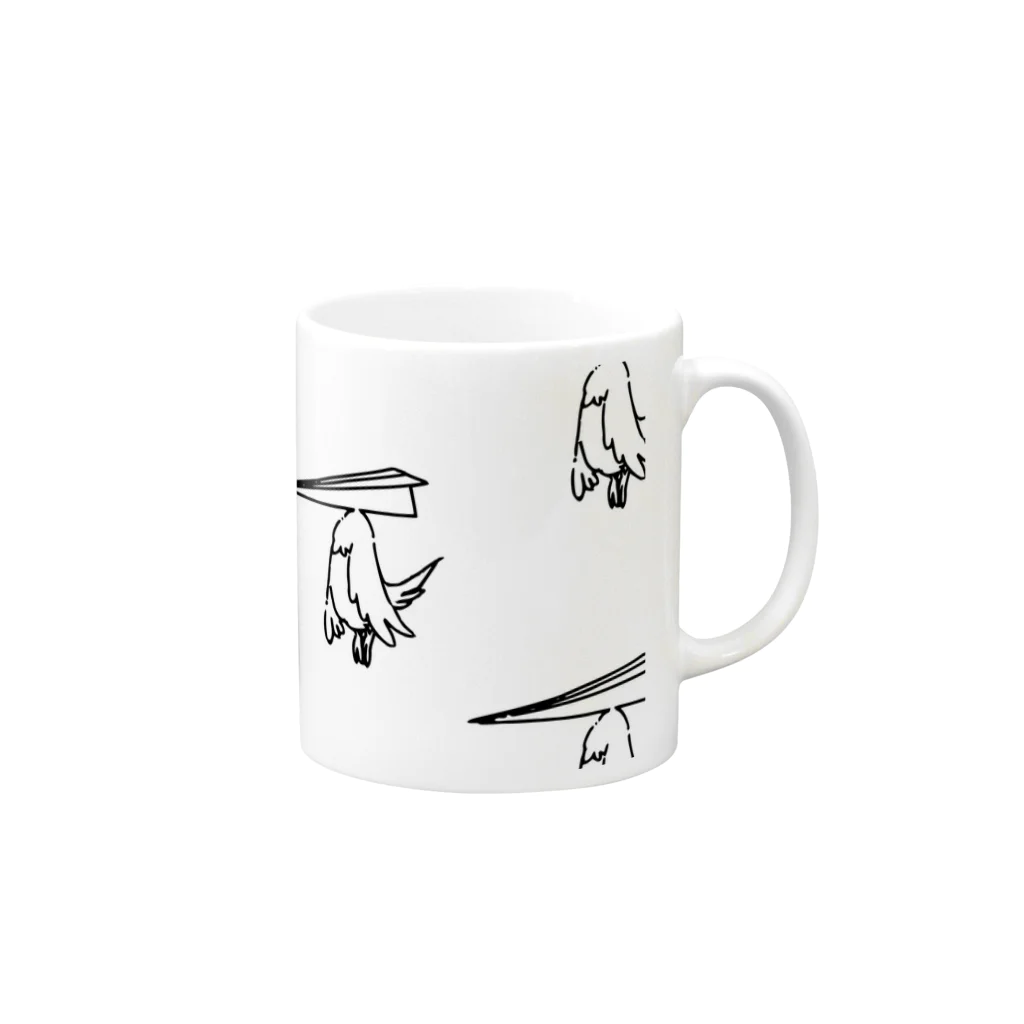 おおしまやすゆきのレターバード（Ａ） Mug :right side of the handle