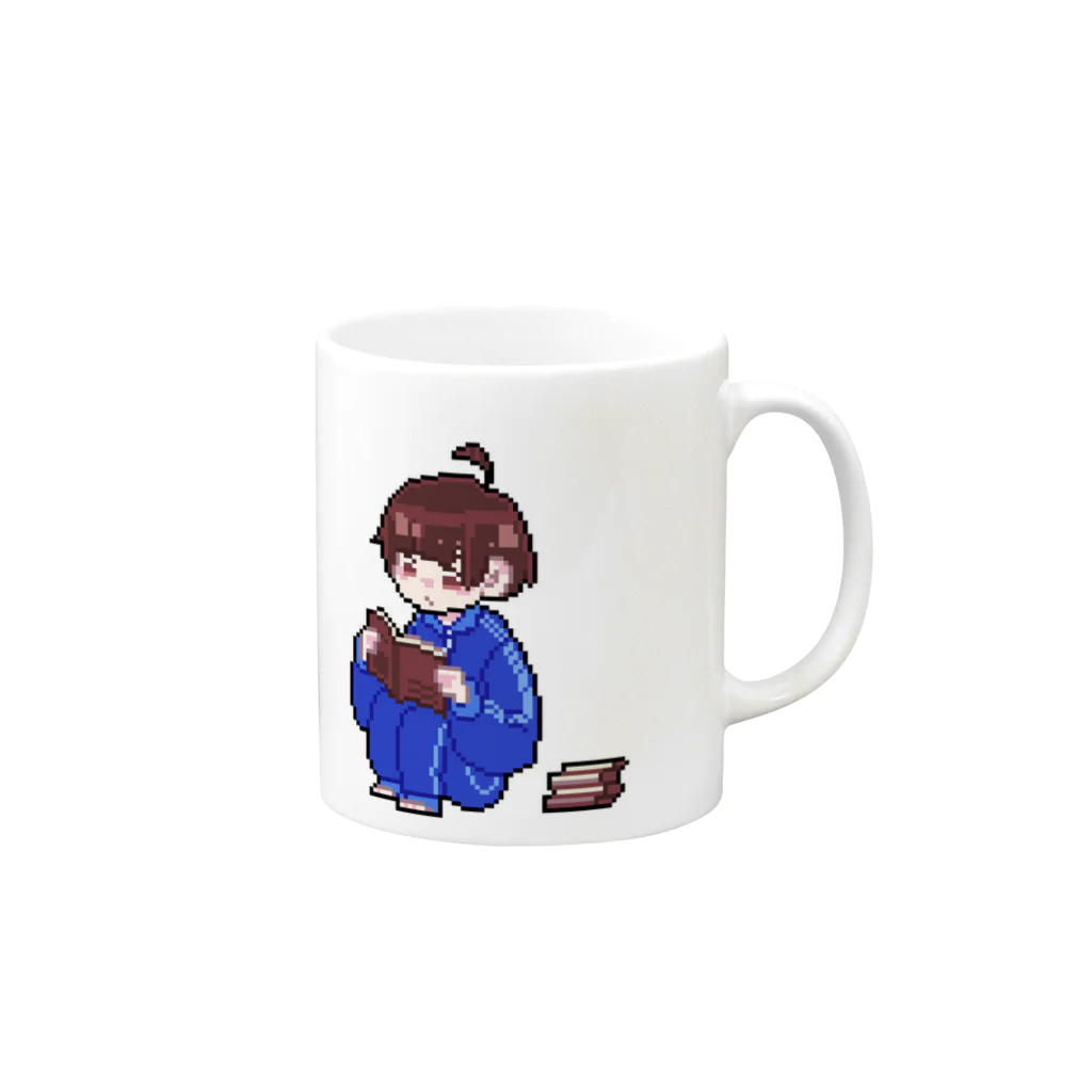 ☔️のドットの男の子マグ Mug :right side of the handle