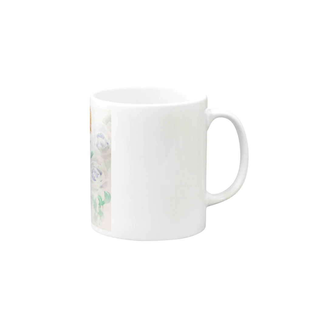 大平 真優(Ohira Mayu)の青薔薇と少年 Mug :right side of the handle