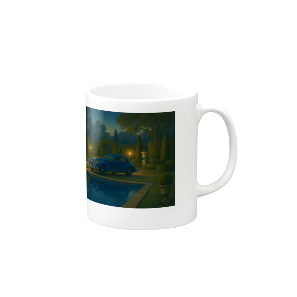 Dark Shadow  - 月影の星降る優雅なクラシックナイト Mug :right side of the handle