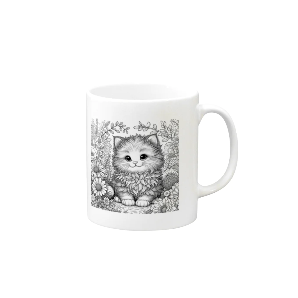cocoalmondのねこのマグカップ Mug :right side of the handle