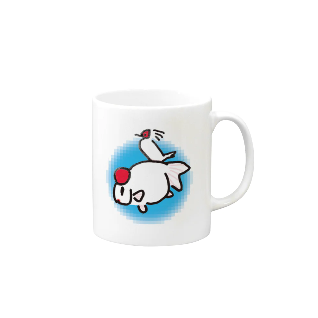 鉄格子乃人魚SUZURI支店のいつでもいっしょ Mug :right side of the handle