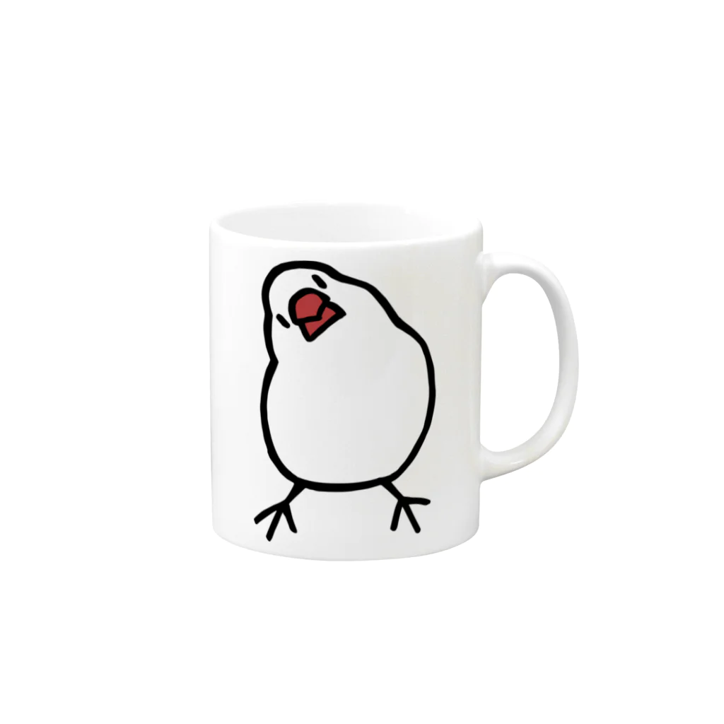 243のかしげる文鳥 Mug :right side of the handle