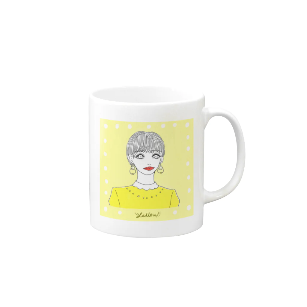 ななせ あやのyellowな女子 Mug :right side of the handle