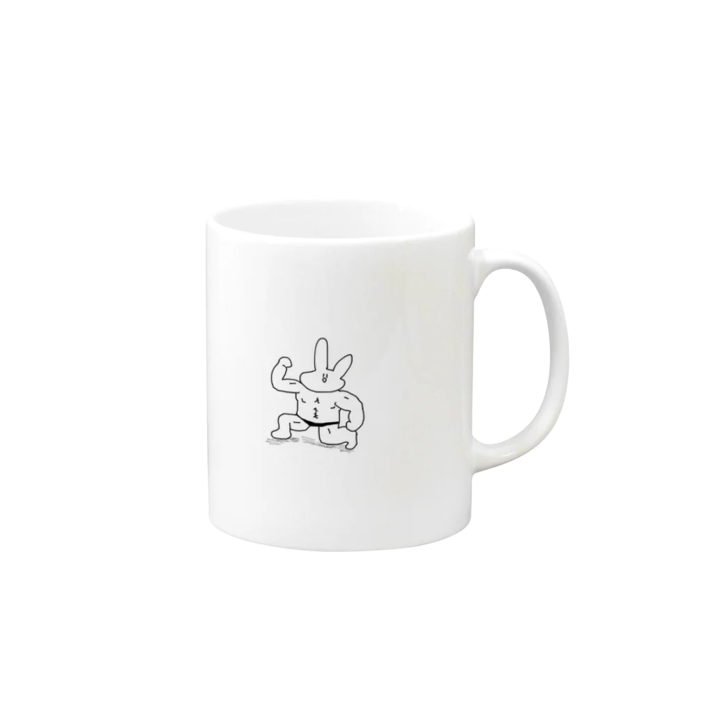 ゆるサバンナのゆるサバンナ(ムキムキうさぎ) Mug :right side of the handle