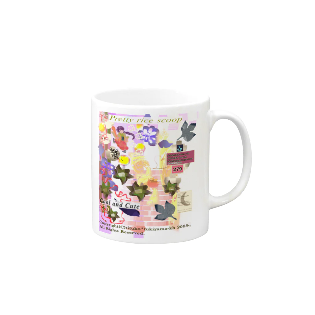 ituko*tukiyama-khの279★月山いつこ作品★春●可愛い杓文字★桃桜1 Mug :right side of the handle