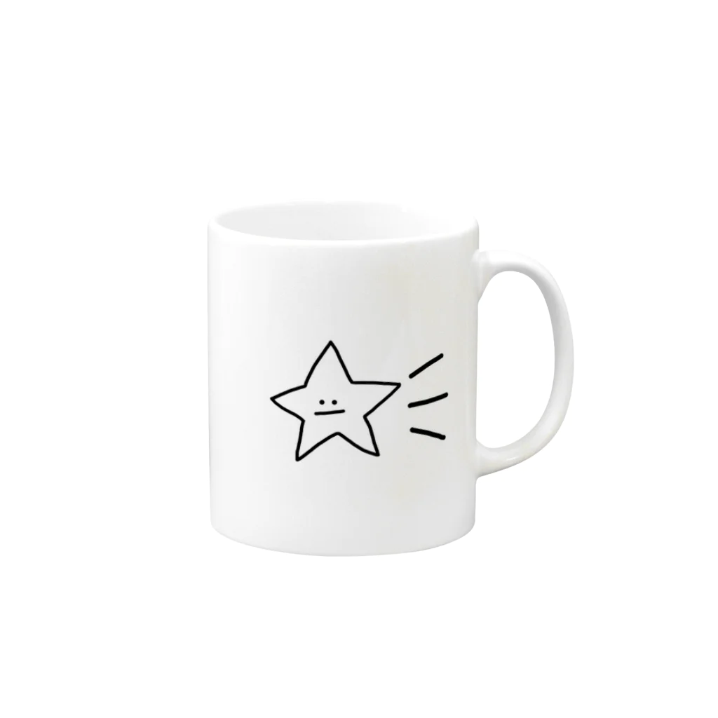 ひまわりんごのいびつな流れ星 Mug :right side of the handle