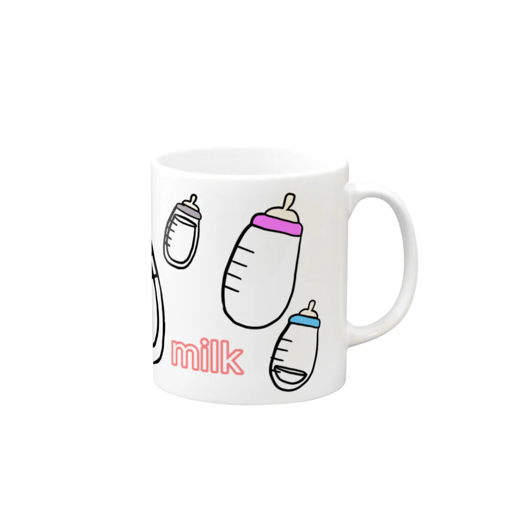 happinessisのmilk baby Mug :right side of the handle