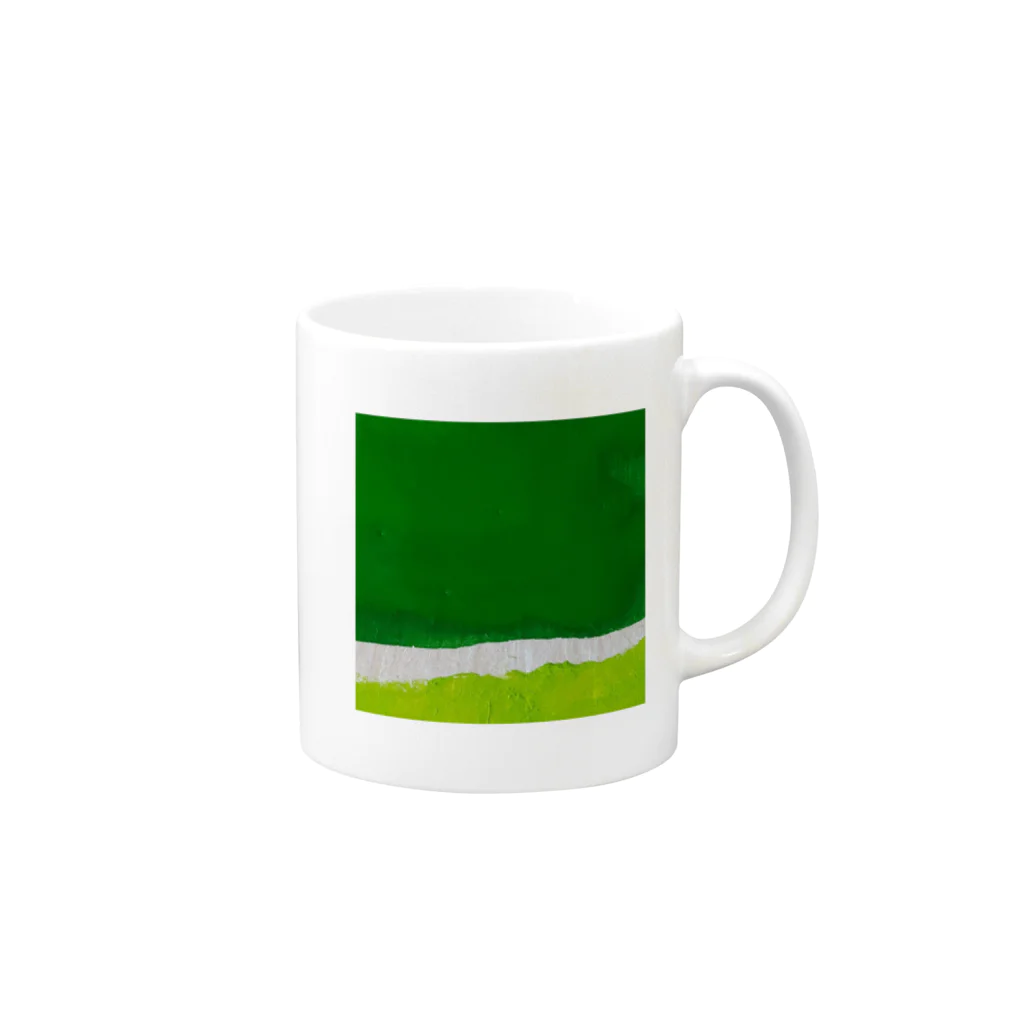 抽象画 A.S Galleryのホッとひとやすみ【green】_A.S GALLERY Mug :right side of the handle