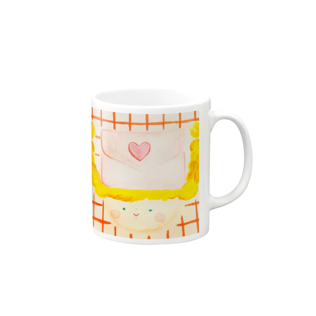 ｍａｋｉ ｓｈｉｄａのLOVELetter ♡ Mug :right side of the handle