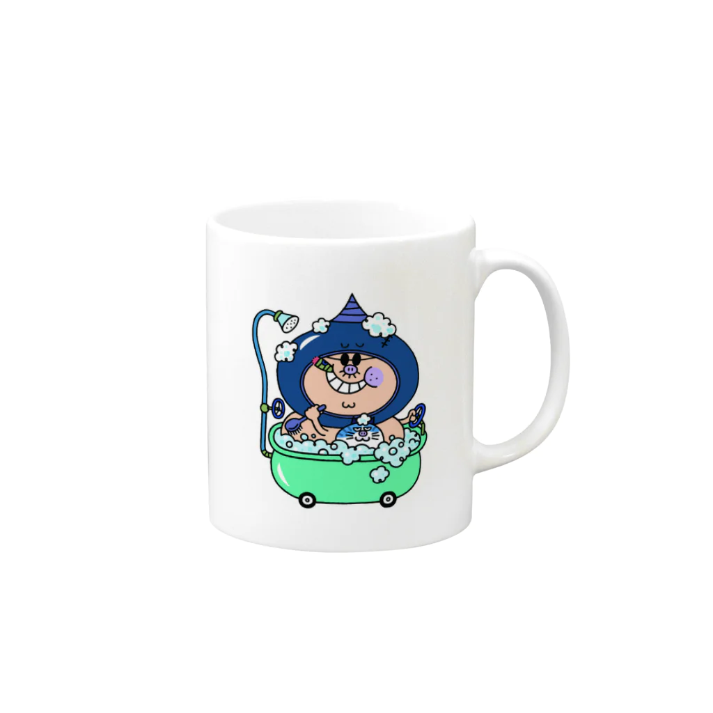 P-TOSHIのドン・グリアーノのお風呂 Mug :right side of the handle