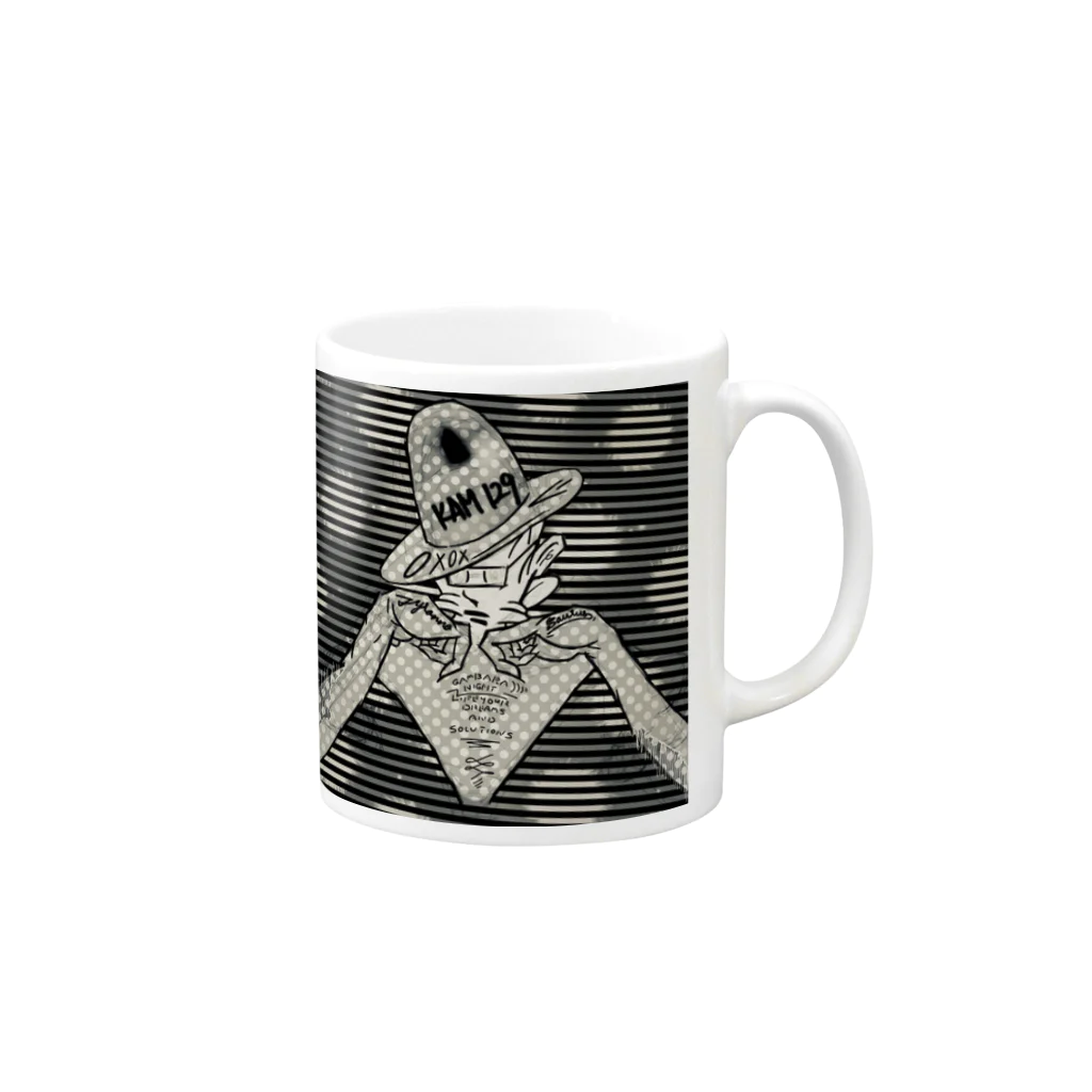 がんばらないちゃんのCosmic tyranno girl monotone Mug :right side of the handle