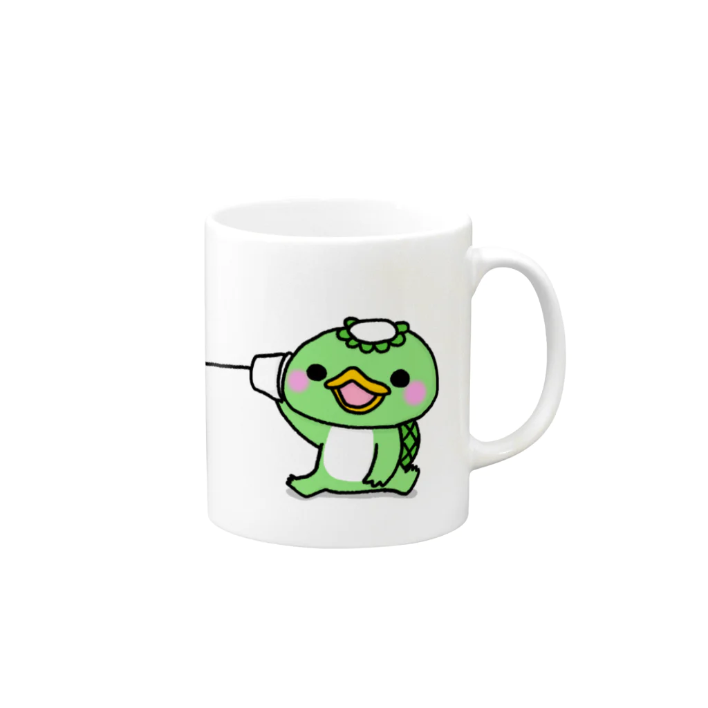 ☆みかん☆のかっぱんだちゃん*糸電話 Mug :right side of the handle