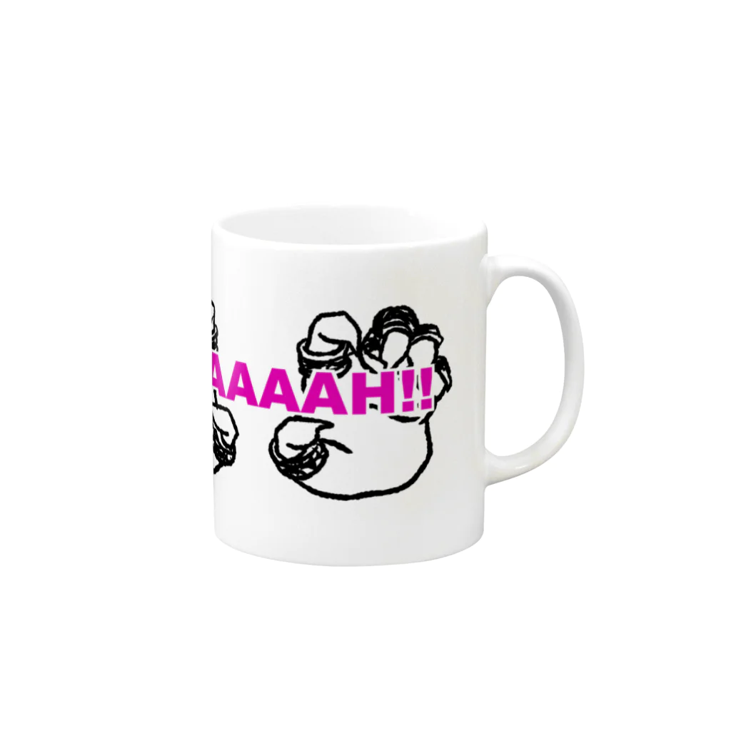 KUBIKIRI-QUID⚡SHOPのＮＨＡＡＡＡＨ！シリーズ Mug :right side of the handle