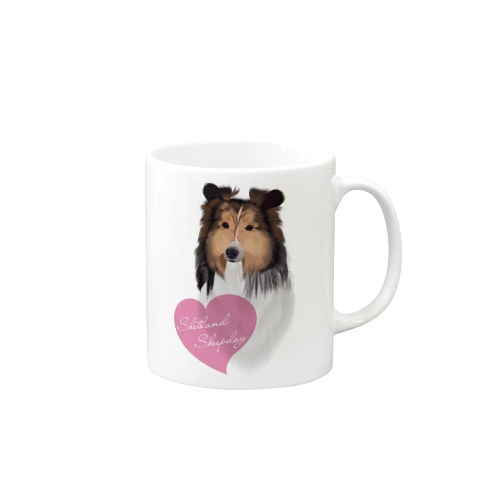 Drecome_DesignのShetland Sheepdog(シェルティ) Mug :right side of the handle