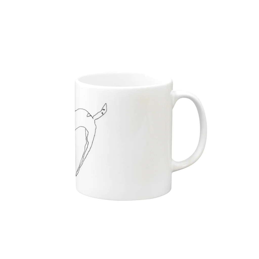 のじのアクビねこ Mug :right side of the handle