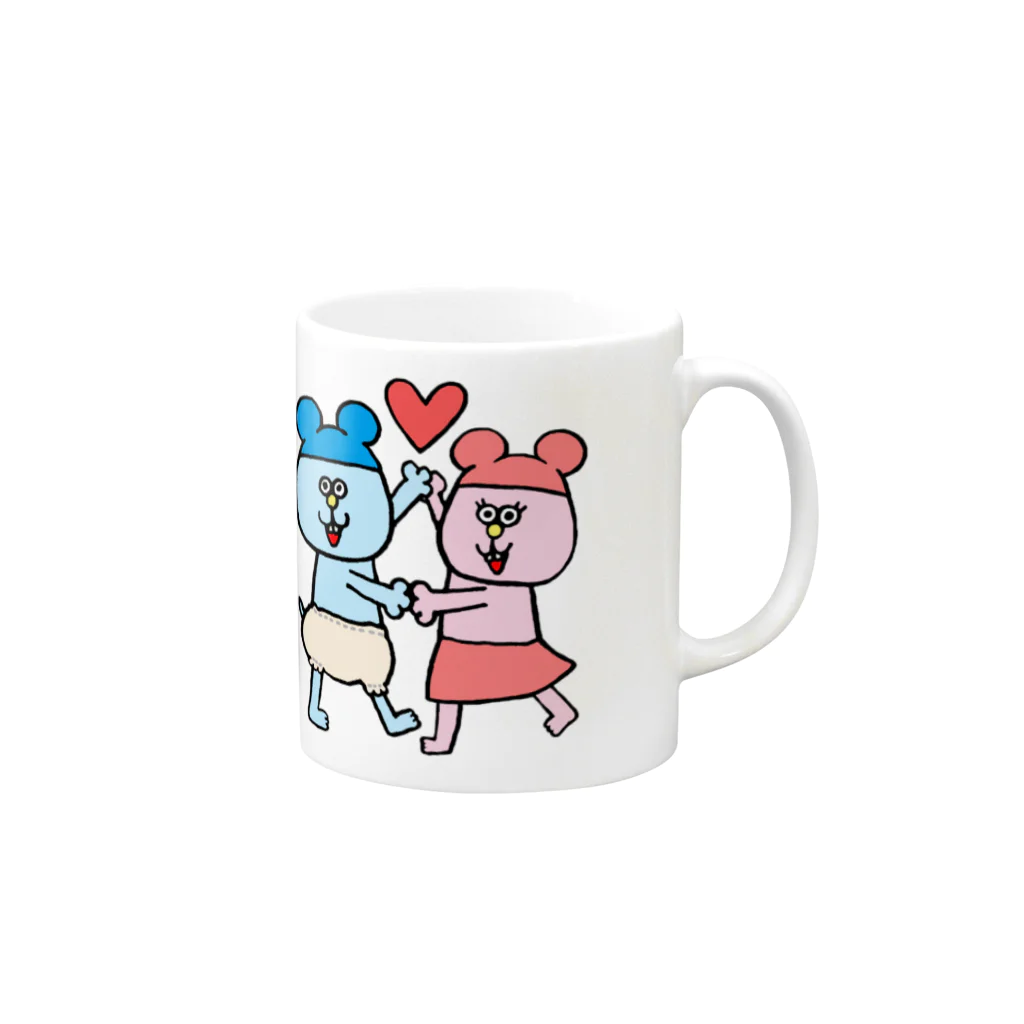 【Yuwiiの店】ゆぅぅぃーのねんたん&ねみこちゃん Mug :right side of the handle