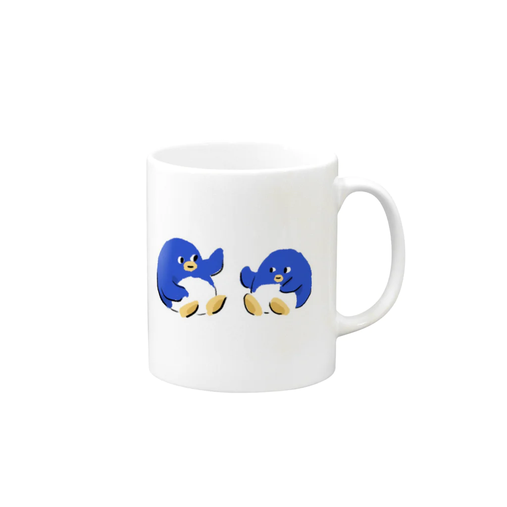 まゐこのぺんぎんたち Mug :right side of the handle