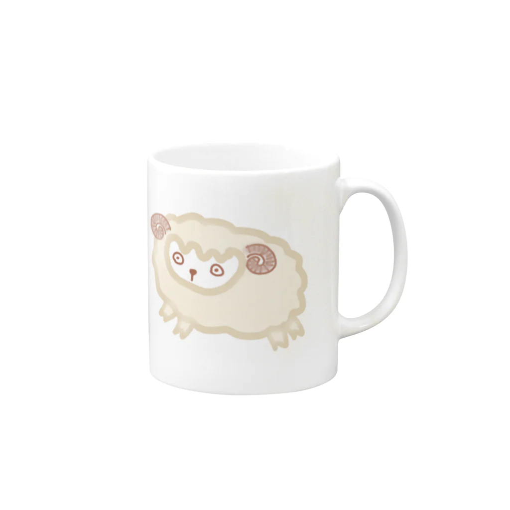 breathのいっぴきひつじ Mug :right side of the handle