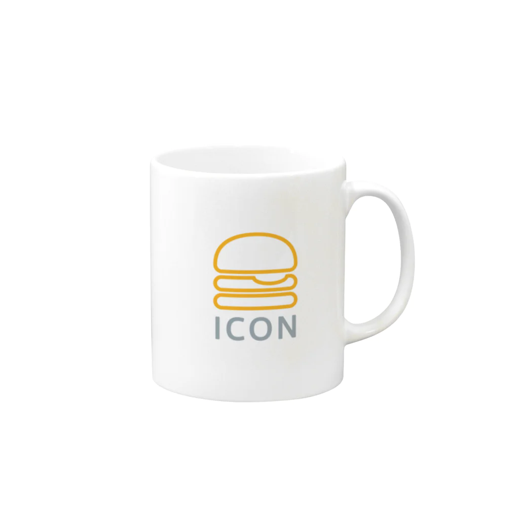 ICONのICONロゴ マグカップの取っ手の右面