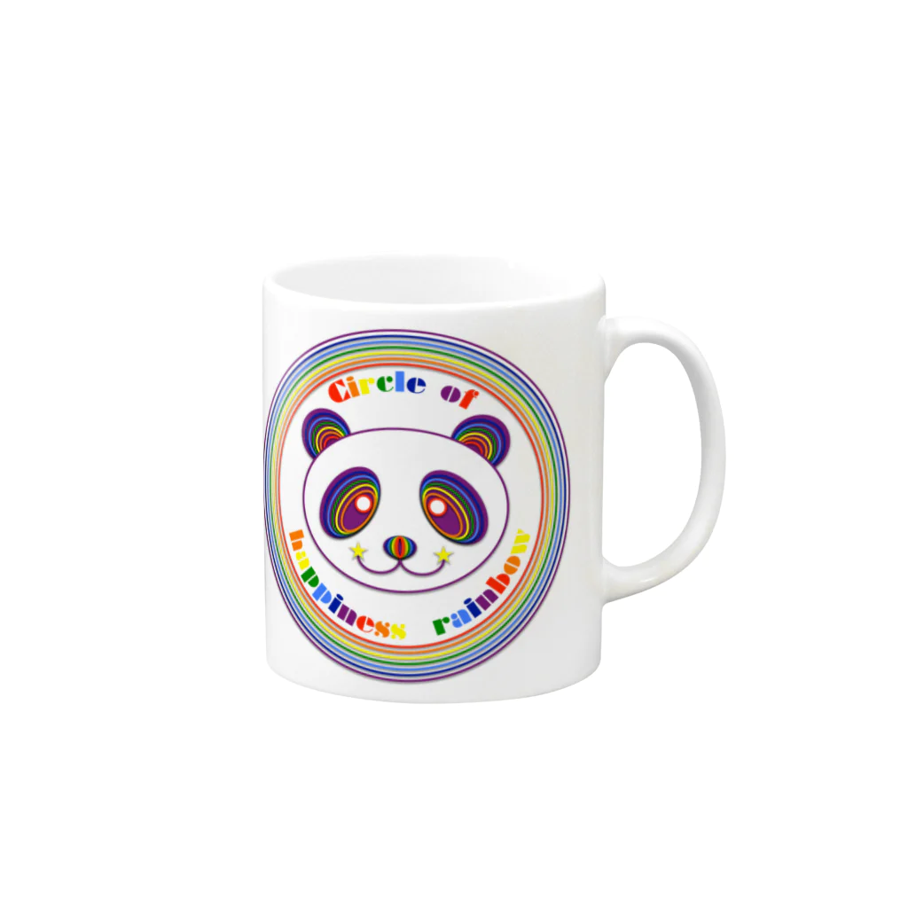 NK♥LOVEのCircle of happiness rainbow <panda> Mug :right side of the handle