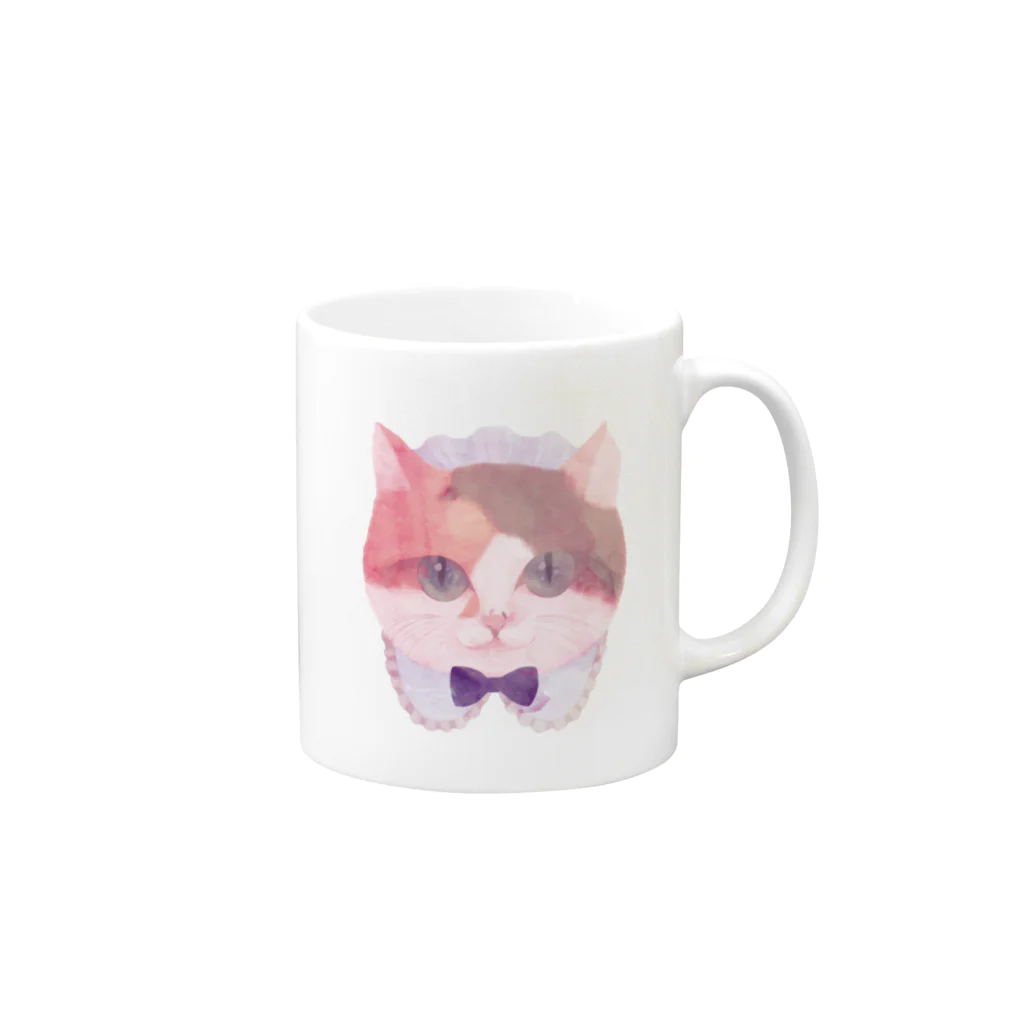 ねこかりんのみけねこのメイドさん Mug :right side of the handle